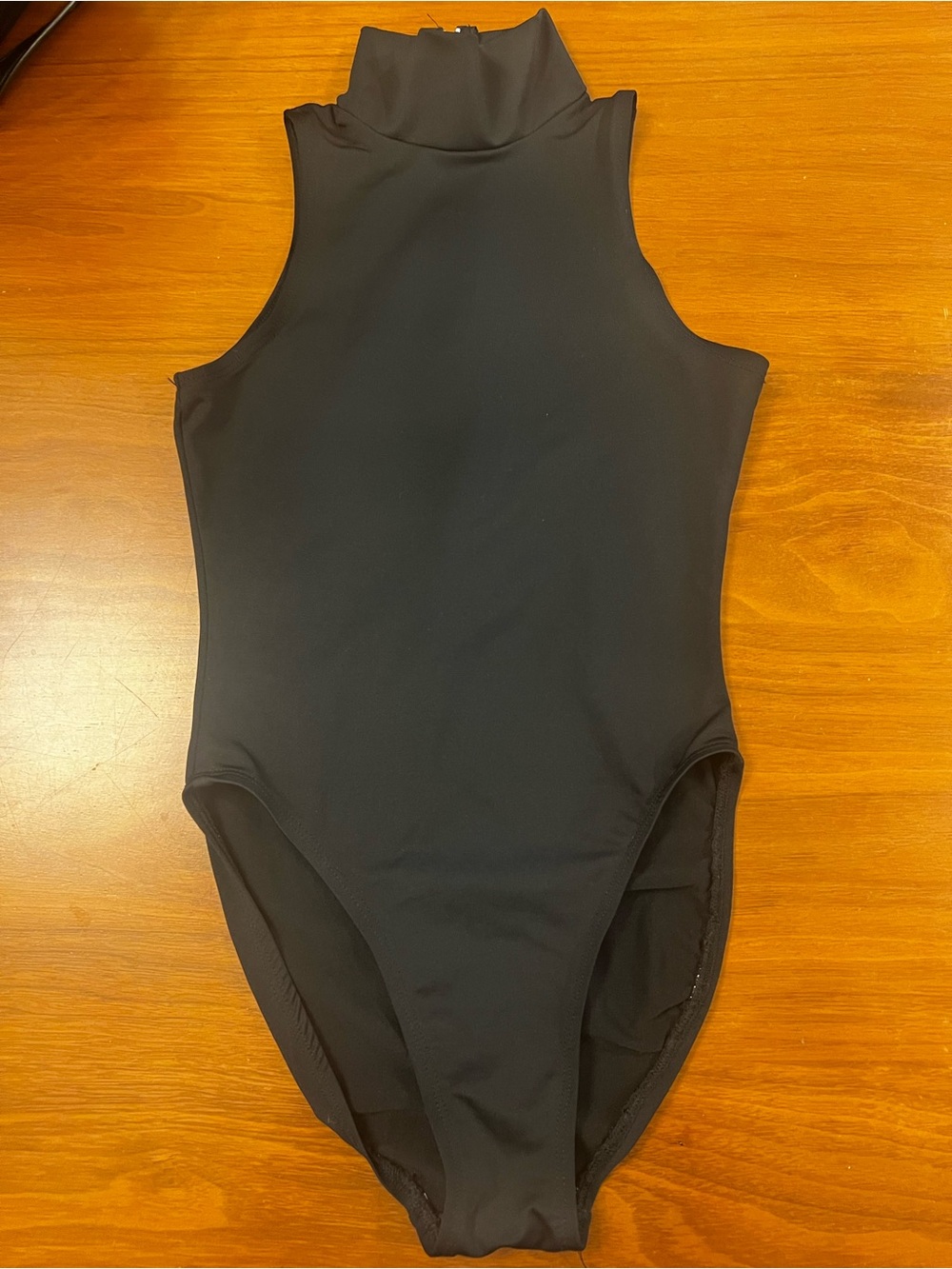 BP Designs Black Mock Neck Dance Leotard Bodysuit Adult XS EUC